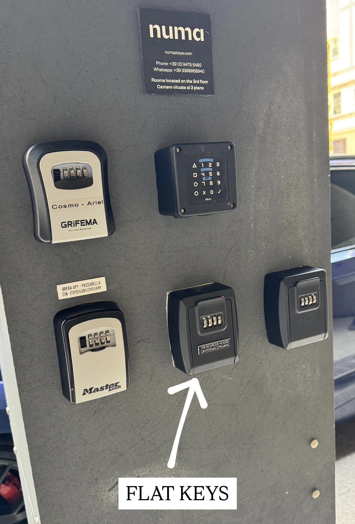 Keybox dell'appartamento (FLAT KEYS) — codice 0507